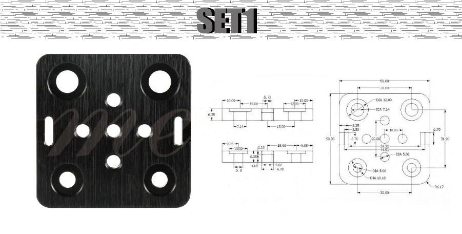 Mellow 3d принтер T6mmx50mmx50mm Openbuilds Мини V козловой Комплект V козловая пластина для 3d принтера v-слот Мини V линейный привод системы