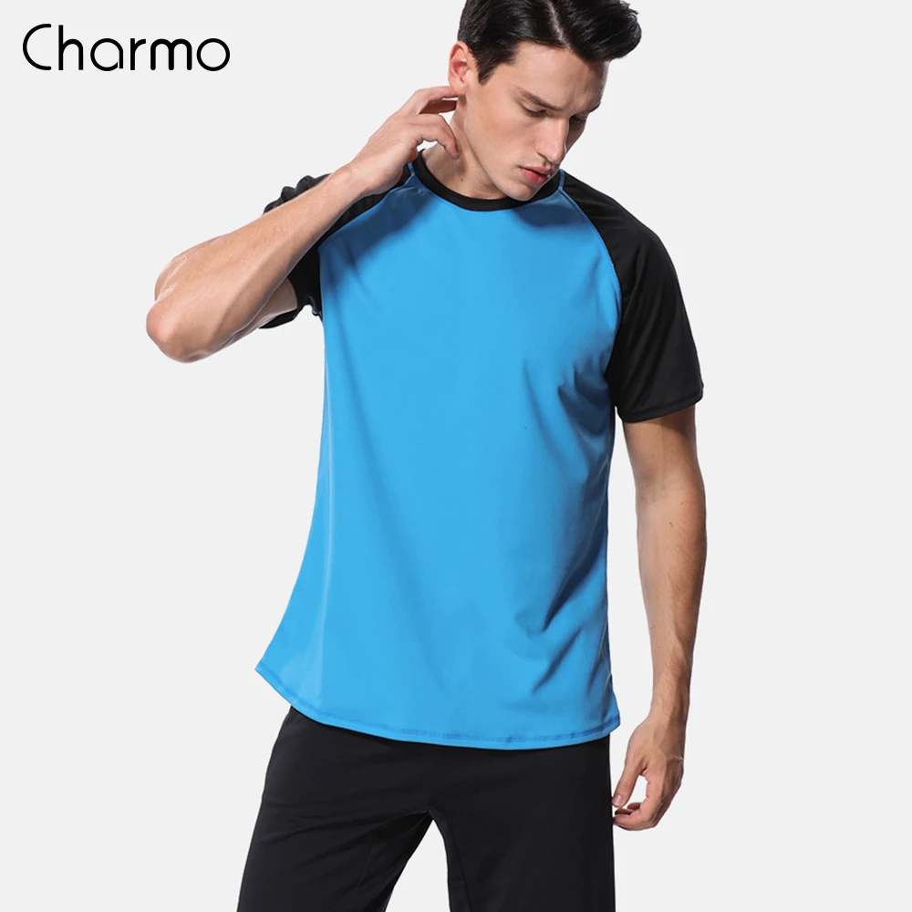 Charmo Men Rashguard Dry Fit Shirts Surf Shirts Men Diving Shirt UV