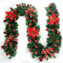 1 шт., 270*25 см, Рождественская ротанговая сосновая ветка, подвесная подвеска, магазин, украшения для рождественской елки, вечерние, праздничные, рождественские украшения для дома