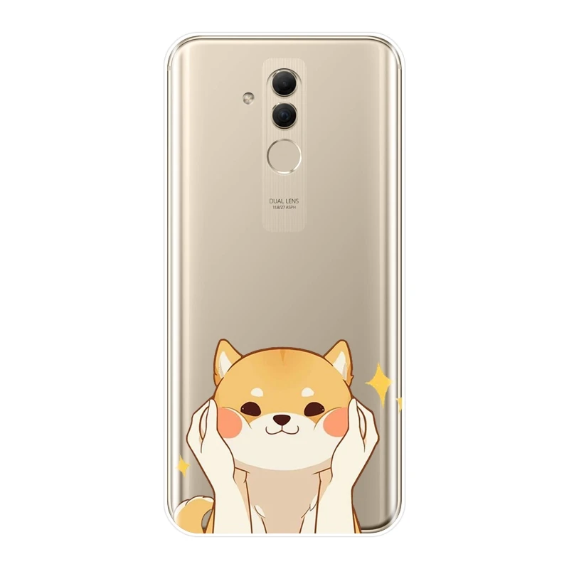 Симпатичный чехол для Huawei Mate 9 10 20 Pro с изображением Сиба ину собаки мягкий