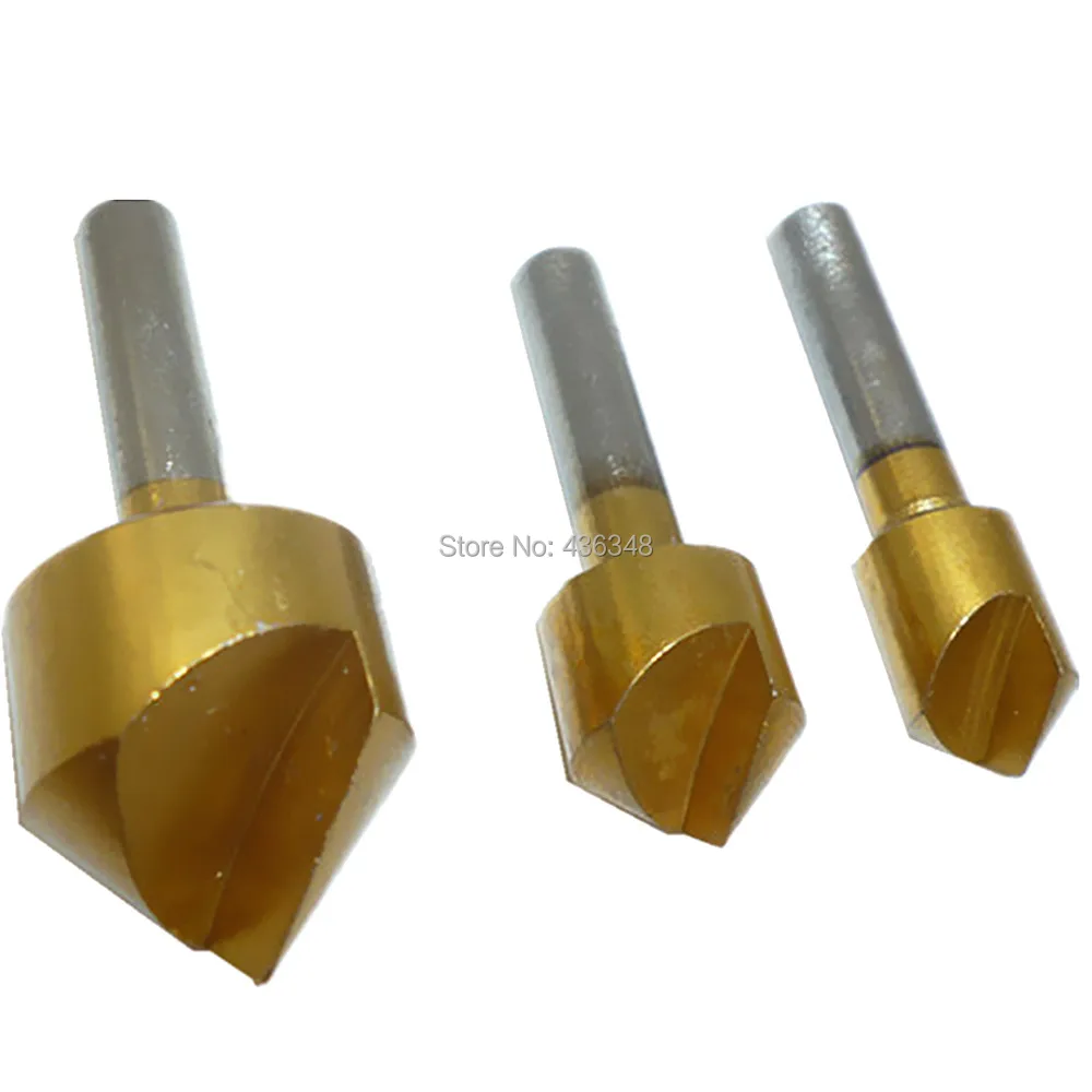 Buy 3pcs Single Flute Titanium Coated Edge Chamfer
