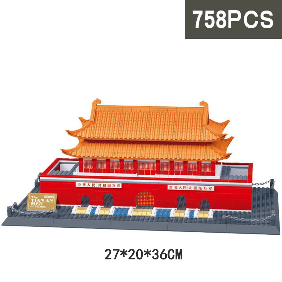 

2019 World Famous Architecture Perking Tian'an Men Square Beijing China Building Block legoed Brick Educational Toys Collection