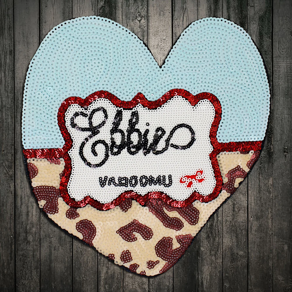 

1PC Heart Sequins Sew On Patch for clothes DIY Crafts Coat Sweater Embroidered Paillette Patch Applique