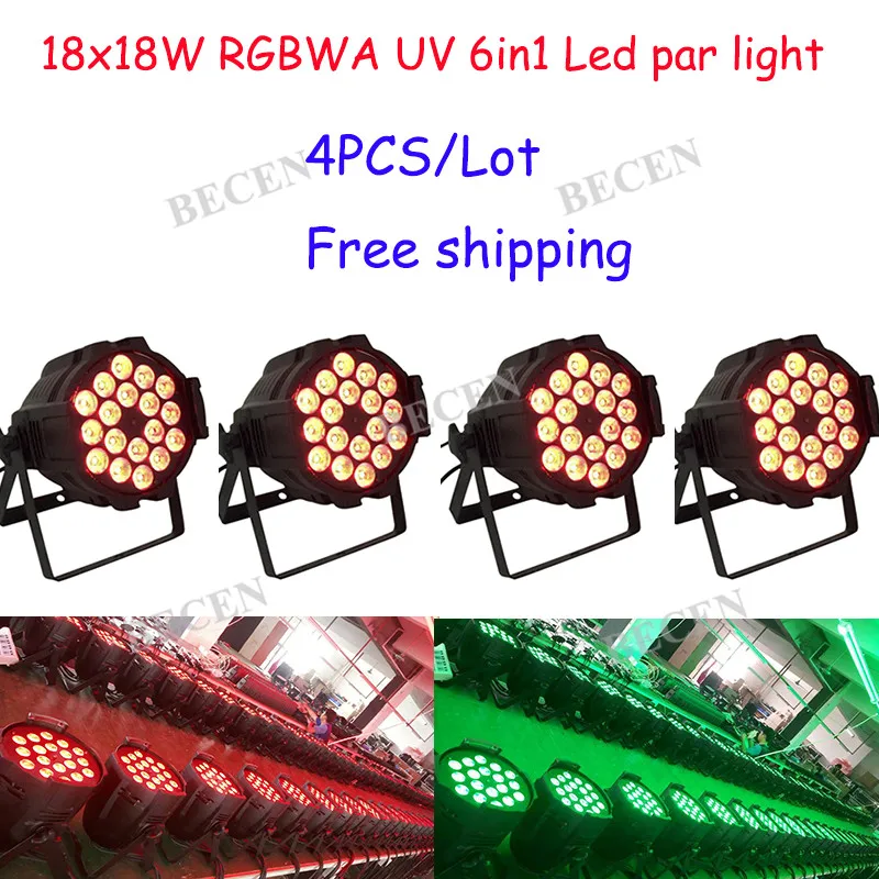 

18x18W Led Par Light RGBWA UV 6in1 Par Led light for Wedding DJ Nightclub 4pcs from US