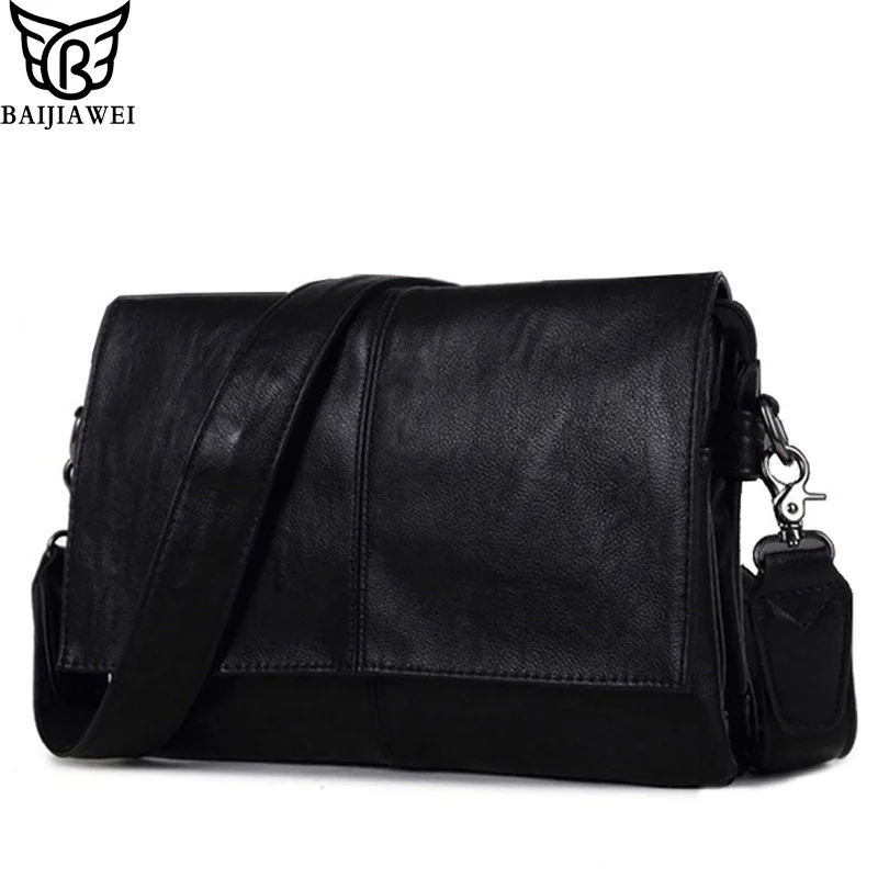 

BAIJIAWEI New Arrival Men Leather Shoulder Bag Envelope Style Bag Large-capacity Messenger Bags High Quality PU Leather Handbags
