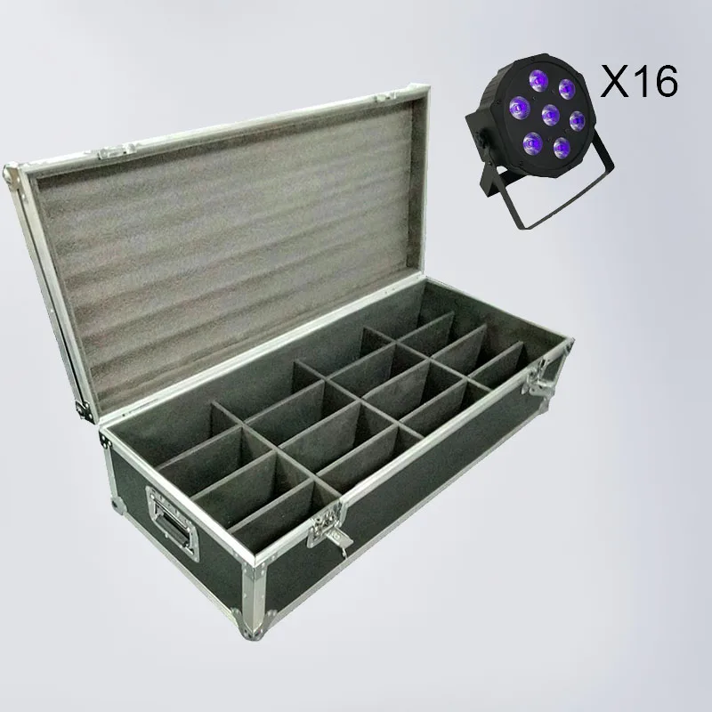 

FlightCase With 6/8/10/12/16Pcs LED Flat Par 7x3 Watt Ultraviolet Color Light DMX Professional Party Disco Stage Light