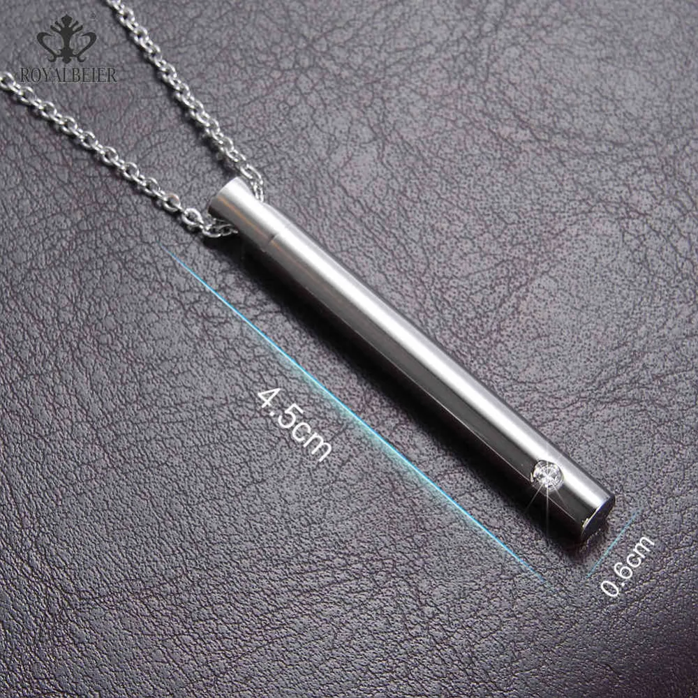 Цепочка с подвеской в виде цилиндра из нержавеющей стали 18 дюймов|cylinder steel|pendant
