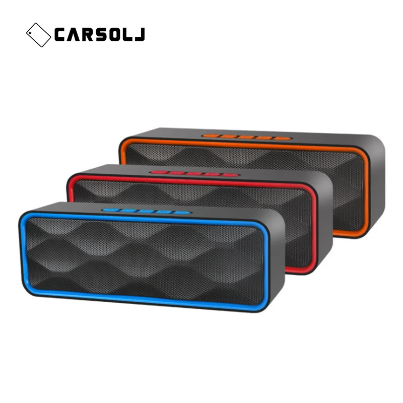 

CARSOLJ Mini Portable Handsfree Bluetooth Speaker Wireless USB TF Card FM Radio Stereo Sound Double Speaker Subwoofer Player