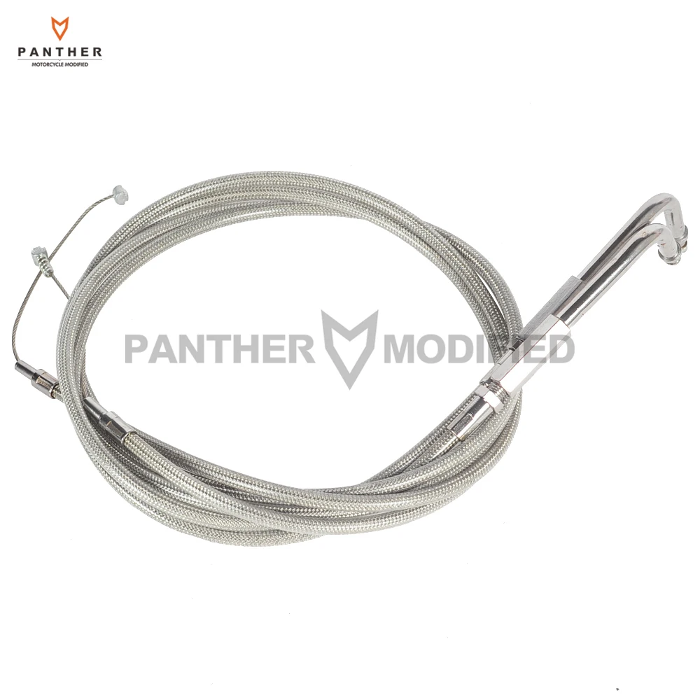 

2 Pcs 130cm Motorcycle Braided Throttle Cable Wires Moto Speed Line case for Harley Road King Dyna FLHR FLT 1996-2007
