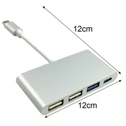 Компактный Портативный дизайн USB-C/Тип C USB 3,1 Тип usb C & 3-Порты и разъёмы USB 3,0 хаб адаптер для Macbook Высокое качество