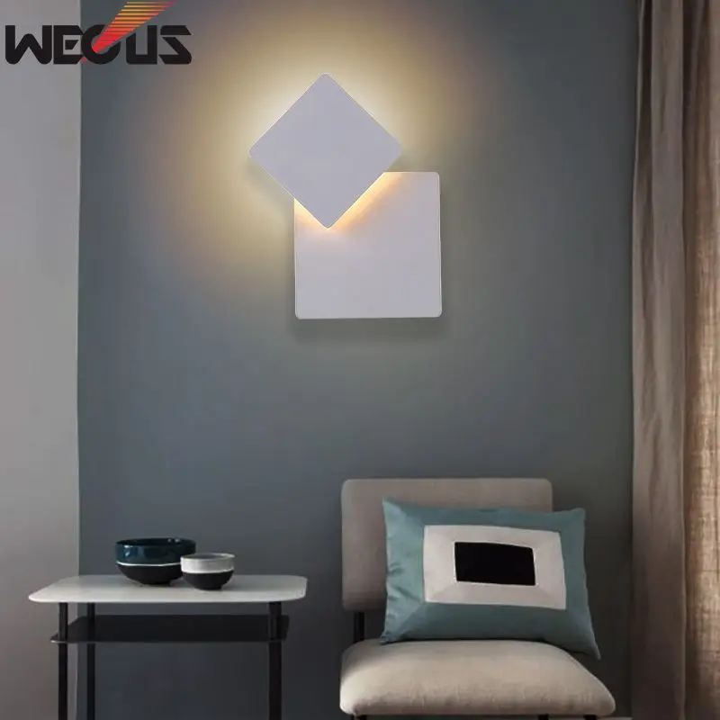 Wall Lamps White AC85-265V Wall Light Indoor Led Wall Lamp Bedroom Rotatable Plated Metal Led Sconce Wall Lamps White AC85-265V Wall Light Indoor Led Wall Lamp Bedroom Rotatable Plated Metal Led Sconce