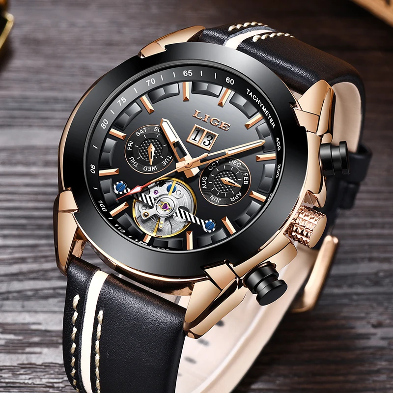 Zegarek Meski новые LIGE мужские часы Топ бренд Роскошные мужские часы турбийон механические часы модные повседневные часы для мужчин
