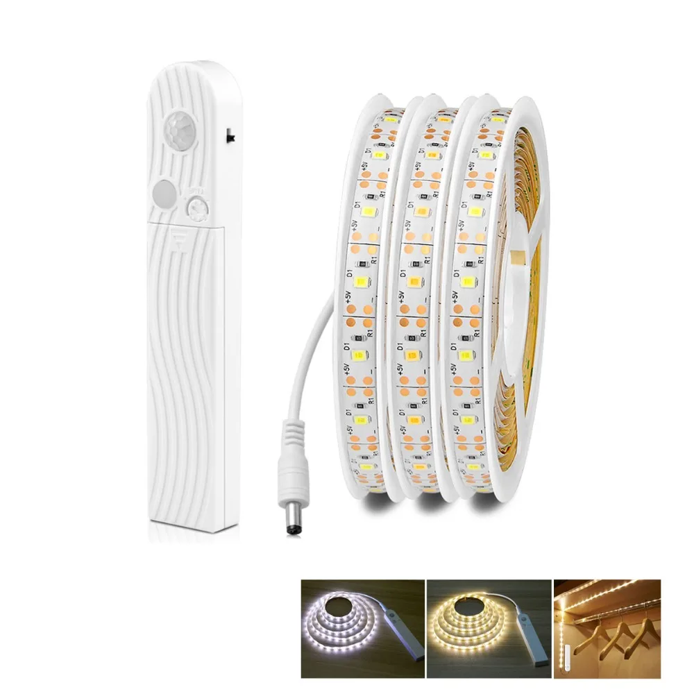 

AAA battery Motion sensor led strip light fita tira waterproof USB LED strip light 5V Garland Diode Tape Ribbon TV backlight