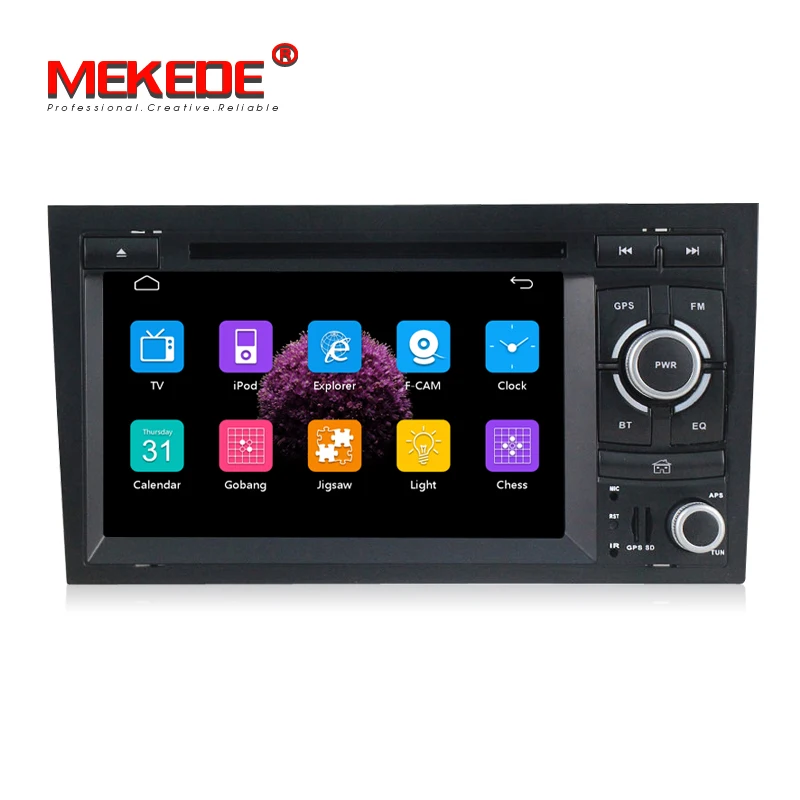 Discount MEKEDE 2din Car DVD multimeida Player For audi A4 2002 -2008 RS4 with GPS navigation Car Autoradio BT 1080p video free shipping 1