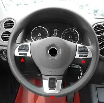 

ABS Matte For Tiguan 2009 2010 2011 2012 2013 2014 2015 Car Steering wheel Decoration Button cover trim auto accessories styling