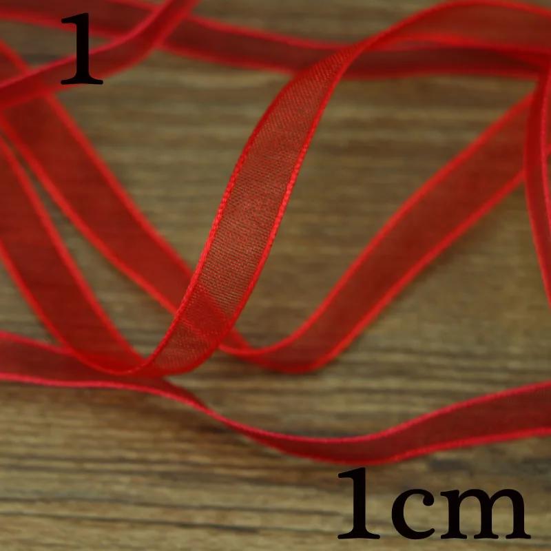 10мм25 Ярд/много шелковой пряжи двухсторонние прозрачные ленты для свадебного украшения подарочная упаковочная лента - Цвет: 1
