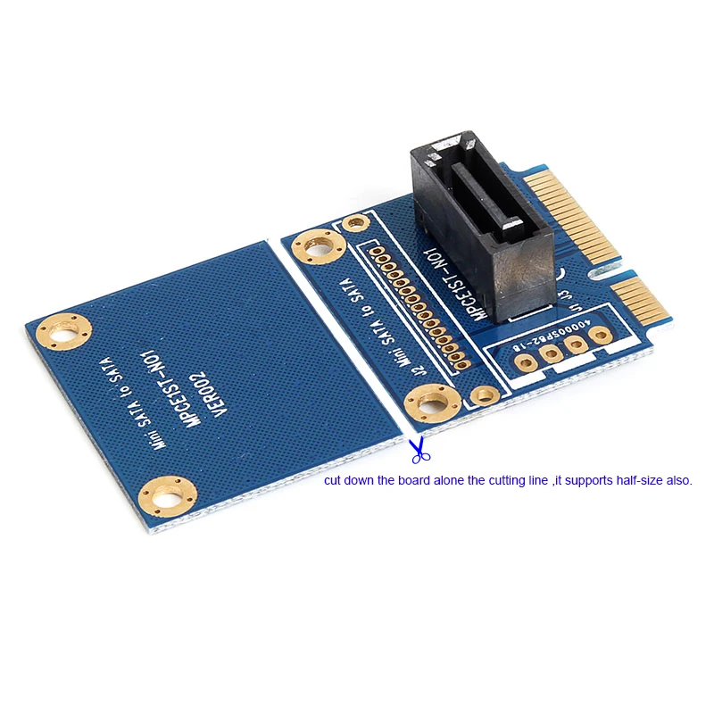 MSATA до 7 pin карта SATA sata SSD к Мини SATA адаптер+ полуразмер к полноразмерному кронштейну