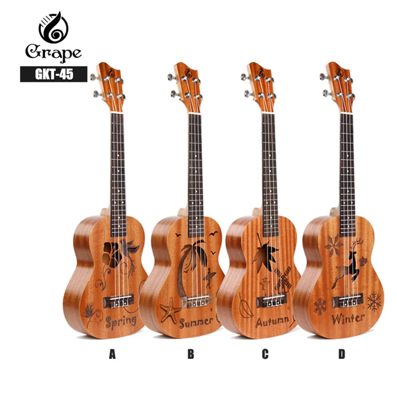 

26 Inch 4 Strings Ukulele Spring Summer Autumn And Winter Four Models Strings Hawaiian Guitar Musical Instruments For Beginners