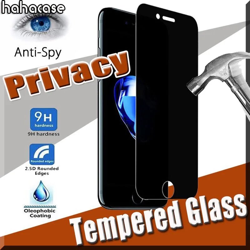 

1000pcs Privacy Tempered Glass Screen Protector 9H Real Hard Premium For iPhone 11 Pro Max XS XR X 8 7 6 6S Plus Protective Fil