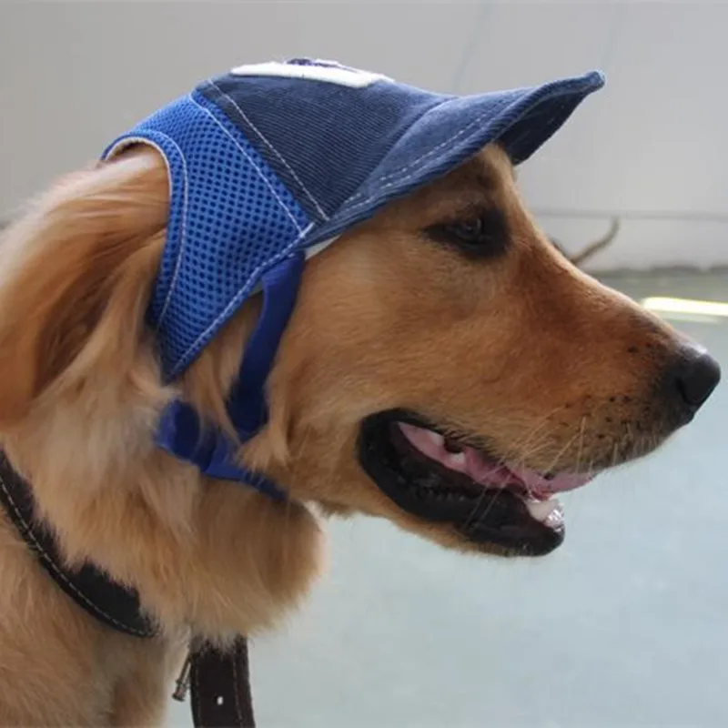 Sombrero de béisbol para mascotas de moda para viaje medianos y grandes. al aire libre protección solar para perros pequeños 