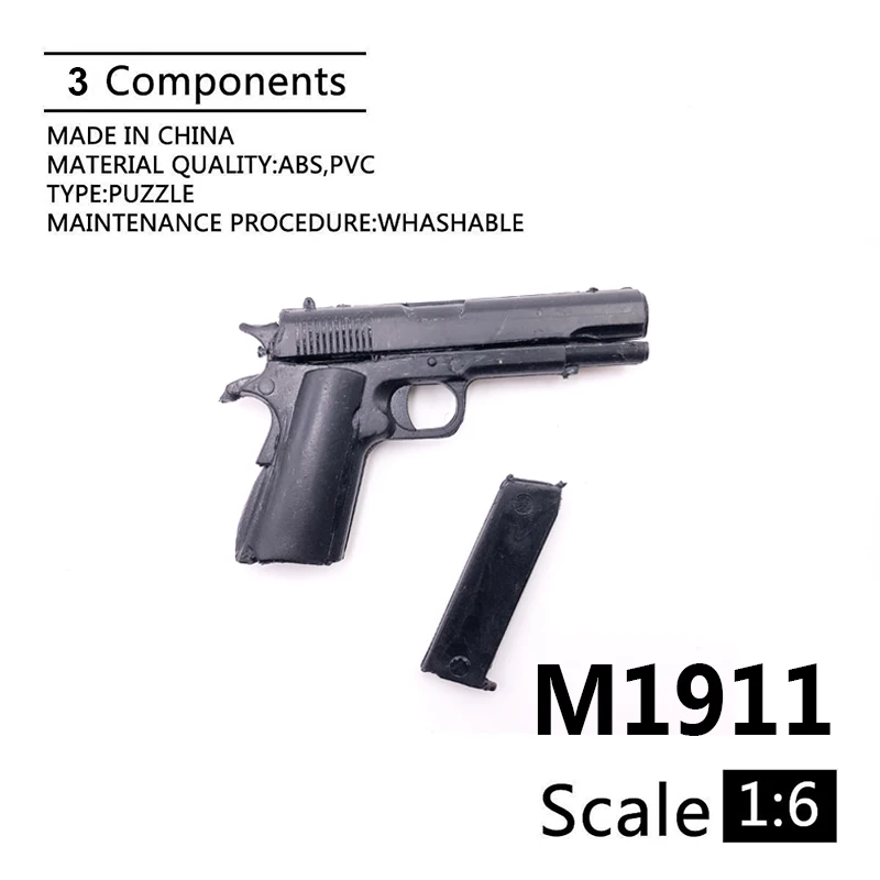 1:6 M1911 A1 пистолет Модель для 1" фигурка пластиковая черный солдат Оружие Игрушка