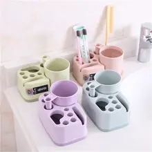 Популярные Ванная комната чашка для полоскания рта Зубная щётка-держатель с креплением пара чистки держатель чашки для зубной щетки Комбинации Ванная комната Зубная щётка держатель