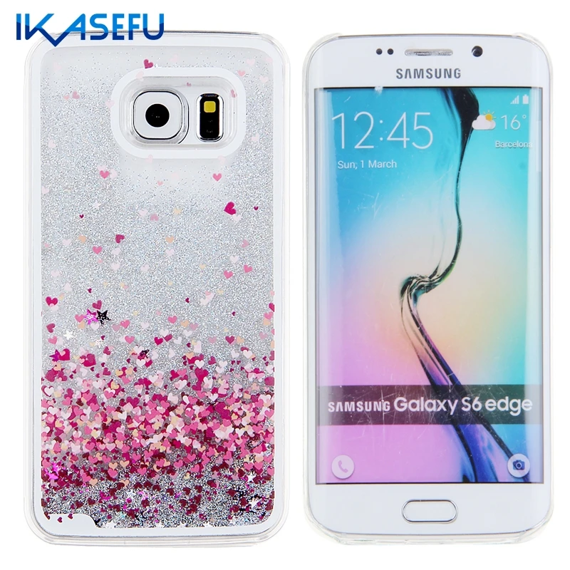 IKASEFU Fluye Líquido Brillo Galaxy S6 S6 Edge Coque de La Cubierta para Samsung Galaxy S6 S6 Edge Caso Funda De Plástico|case polish|case for e51case ericsson - AliExpress