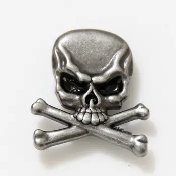 

(KB708) 10pc Cowboy Decor Skull Crossbones Button Antique-Silver Leathercraft