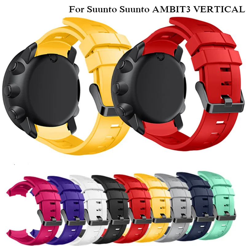 24 мм спортивные силиконовые часы ремешок для Suunto AMBIT3 вертикальные GPS smartwatch