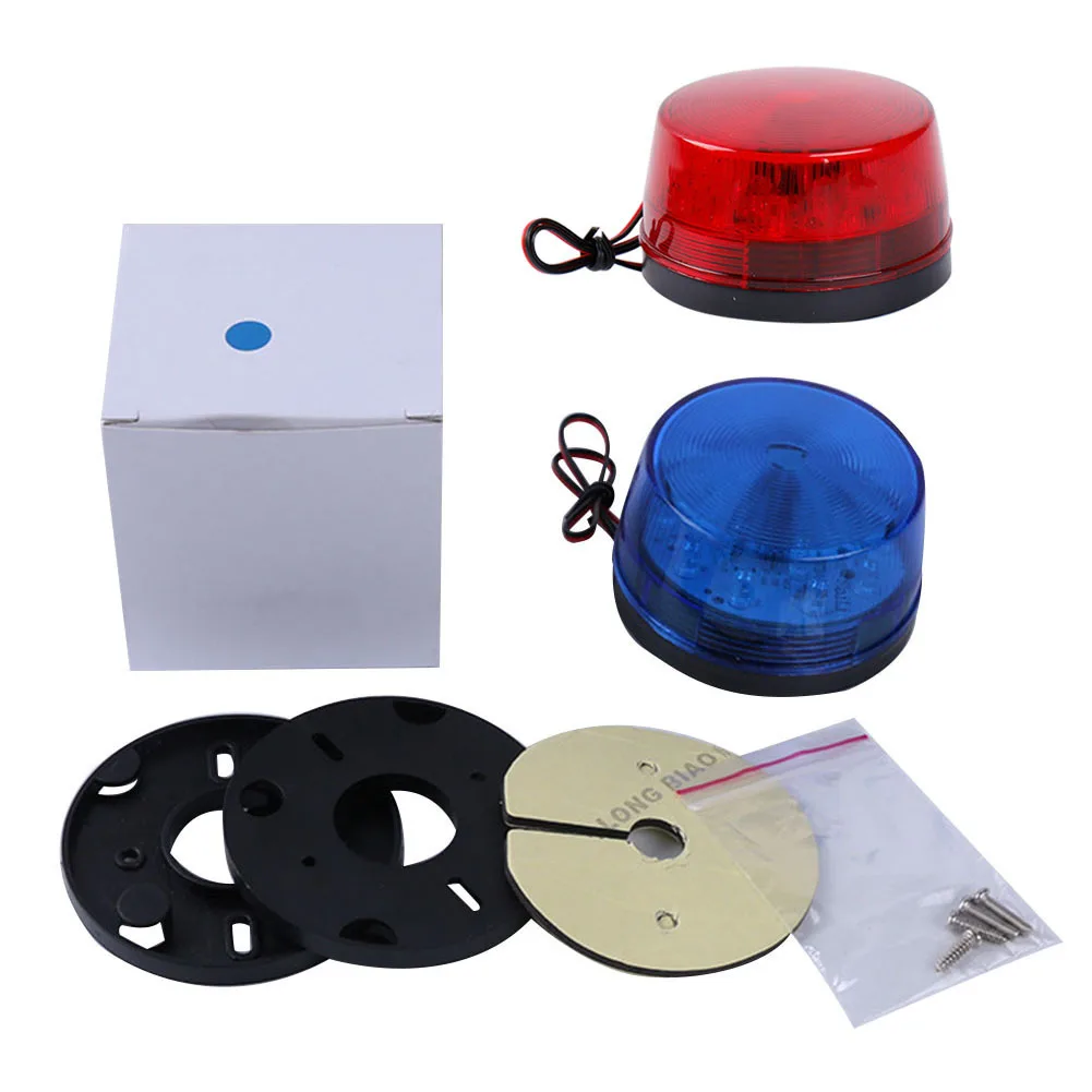 

12V Security Alarm Strobe Signal Warn Warning Siren LED Lamp Flashing Light 7.2cmX 4cm Sensors Alarms Blue Red Flashing Light