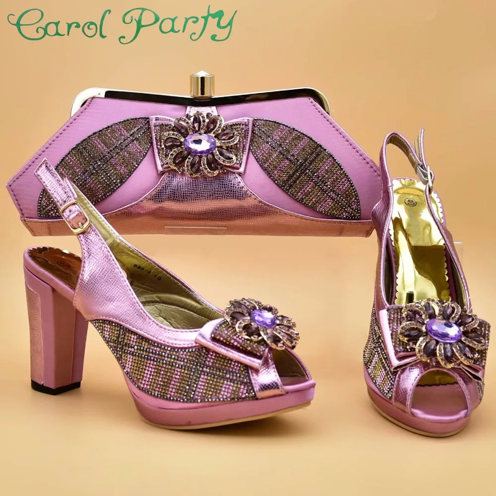 Italian Shoe With Matching Bag For Party With Stones Wedding Shoes And