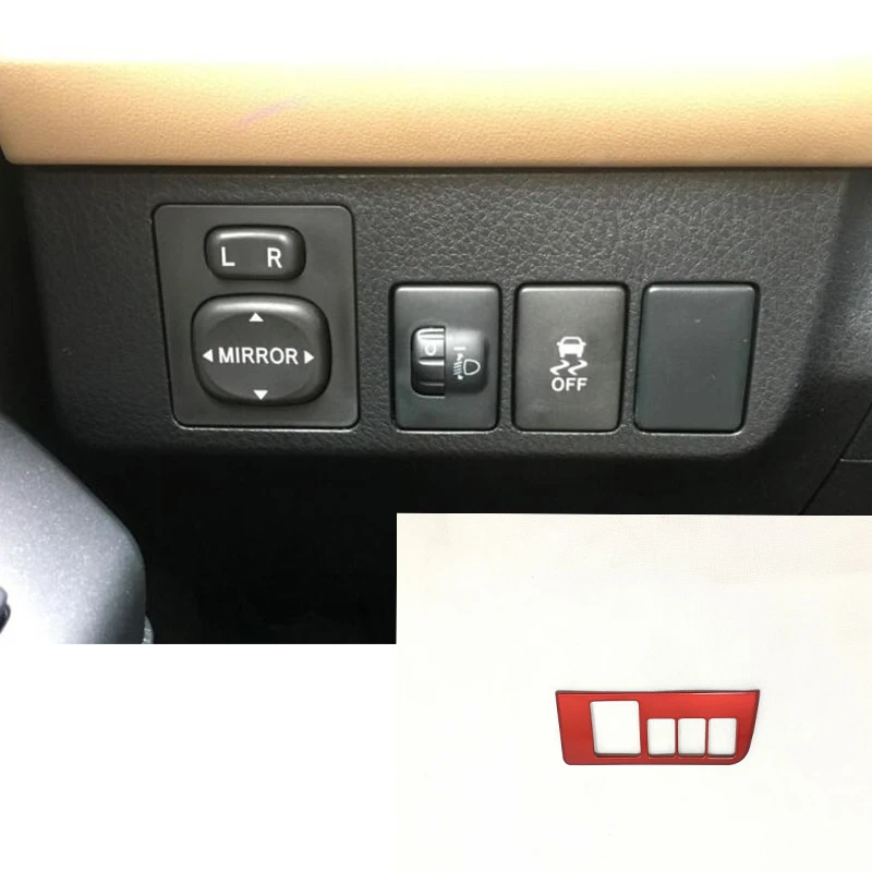 For Toyota RAV4 2016 2017 ABS Plastic Red Car left middle control box decoration Cover Trim Decoration interior accessories | Автомобили и