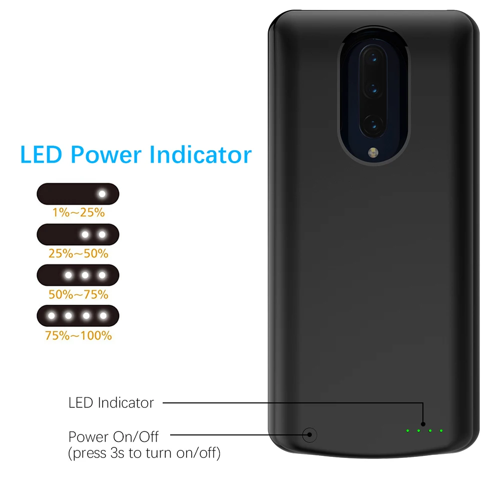 For Oneplus 7 Pro Battery Charger Case 6500mAh Extended Slim Backup Power Bank Charging Battery Cover For One Plus 7 Pro Case