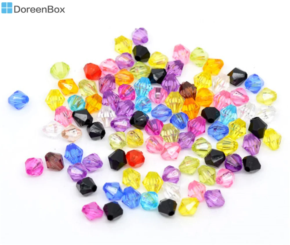 

Doreen Box hot- 1000Pcs Mixed Bicone Acrylic Tiny Spacers Beads 6x6mm(B07730)