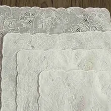 4 шт. Новинка женские носовые платки 11,5x11," Ирландское белье вышитый носовой платок винтажные Цветочные Hankies Hanky для Свадебные подарки