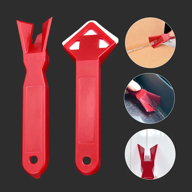 1set Auto Car Window Door Silicone Glass Scraper Tool Caulking Finishing Sealant Grout Remover