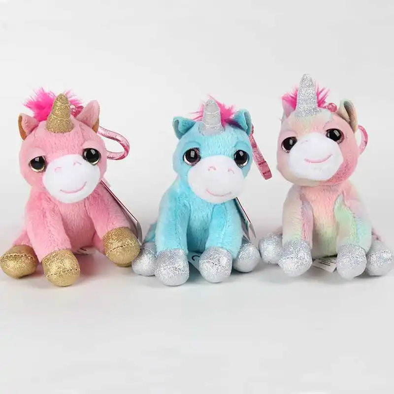

Hot 14CM Unicorn Plush Stuffed Toy Doll Kid's Party Keychain Gift Plush Toys Decor Pendant Toy Small Pendant Bag Charm Pendant