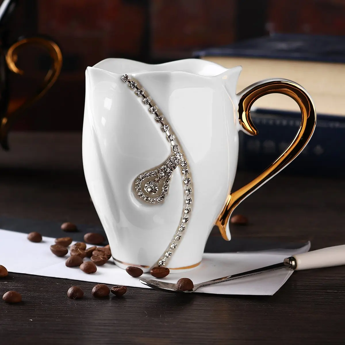 Rhinestones Coffee Mug Cup Holder Handgrip Mugs Home Office Rhinestones Coffee Mug Cup Holder Handgrip Mugs Home Office Tea Tools Kitchen Accessories Drinkware Decoration 2 Colors In From Garden On