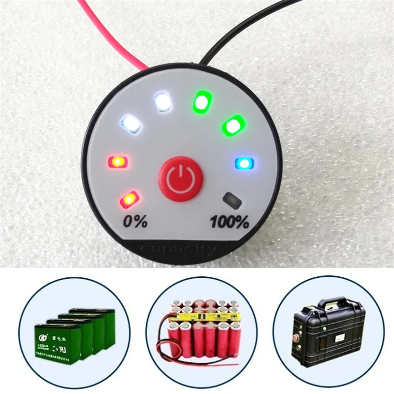 1 шт. Универсальный 8-59 в светодиодный индикатор емкости литиевой/свинцово-кислотной батареи индикатор уровня мощности Дисплей метр тестер JS-8T
