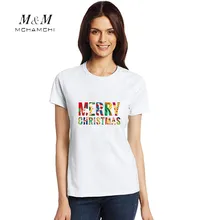 New Arrive Tide Brand Funny Tshirt Women Christmas Eve Letters Printed Tees White Cotton Short Sleeve Casual Tops Plus Size 3XL