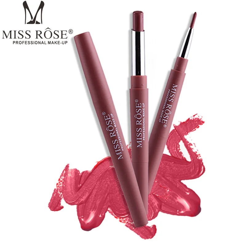Miss Rose 2 в 1 губная помада подводка для губ карандаш водостойкие помады матовая