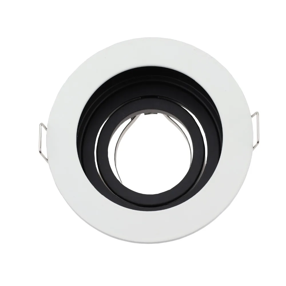 2 шт./лот Белый цинковый сплав GU10 держатели ламп/рамки круглые MR16 прожектор крепление для светодиодов