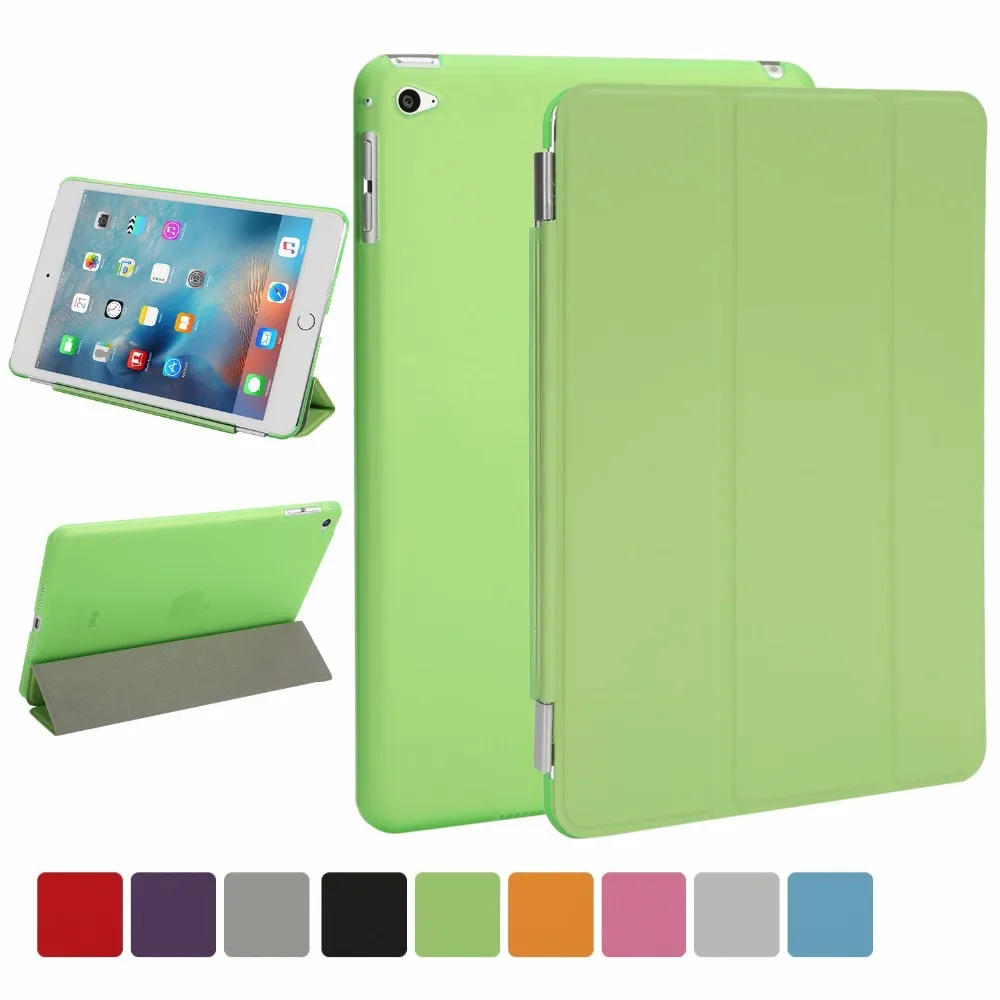

For iPad Mini 4 7.9"Ultra Slim Smart Cover Case 3 Folding Stand Auto Sleep/Wake w/ Matte Back Cover for Apple iPad 4