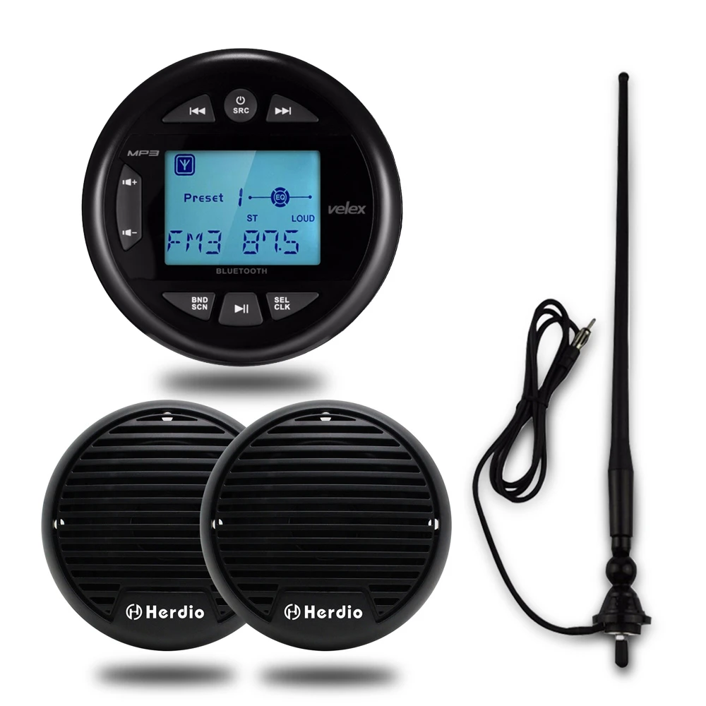 Blutooth ラジオ防水マリンステレオ Fm Am 車 Mp3 プレーヤーオーディオ Usb ボート Atv Utv 3 インチマリンオートバイボートスピーカー Car Mp3 Players Aliexpress