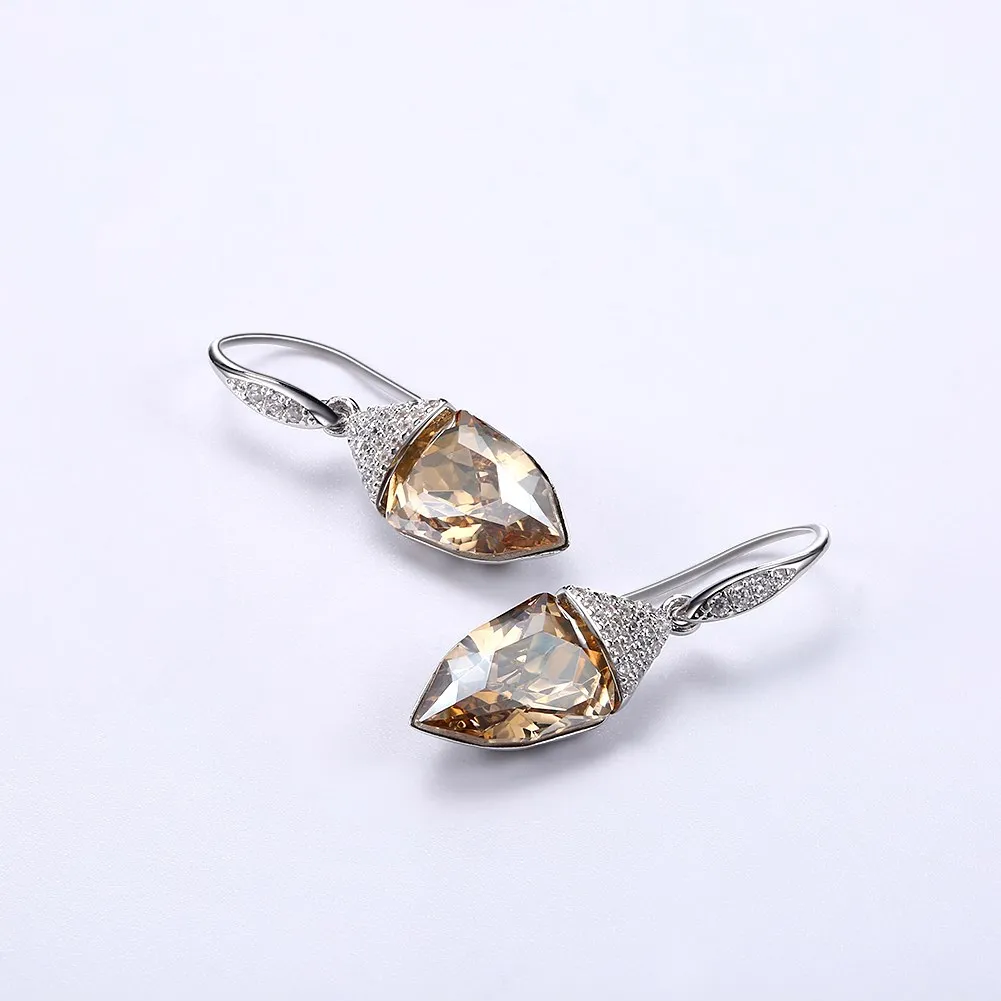 Серьги подвески с кристаллами Swarovski серебро 925 пробы|Серьги-подвески| |