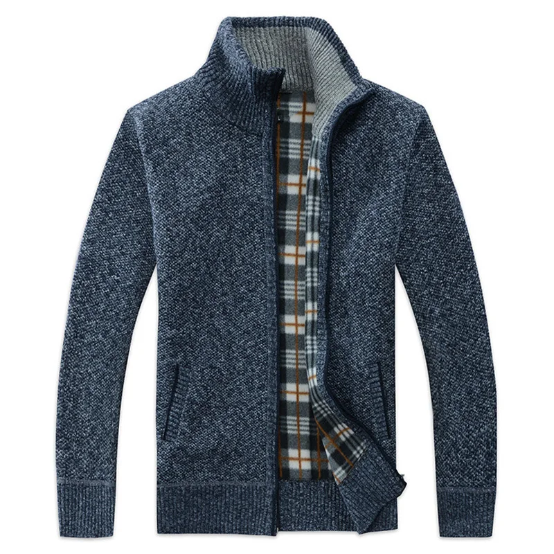 2018 الخريف الشتاء الرجال SweaterCoat فو الفراء رداء علوي من الصوف جاكيتات الرجال سستة محبوك سميكة معطف عارضة تريكو M-3XL
