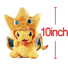 Hot Pokemon Pikachu Charizard hat Plush Soft Toy Stuffed Animal Doll 10 Free Shipping