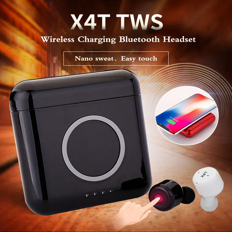 

X4T TWS Wireless Earphones Bluetooth 4.2 Headphone Stereo Earbuds with Mic Sport Earphone with 5200mAH Charge Box Power Bank
