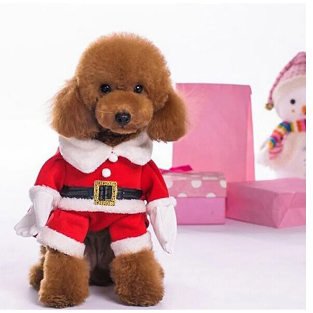 1 компл., одежда для щенков и домашних животных, одежда для рождественских и новогодних праздников, весенне-зимняя одежда для собак с рождественской шапкой, 3 размера, 5O1115