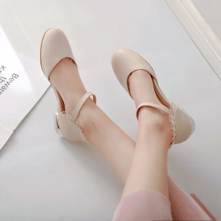 

Big Size 11 12 13 ladies high heels women shoes woman pumps Little round head Shallow mouth cingulate Thick with Single shoes